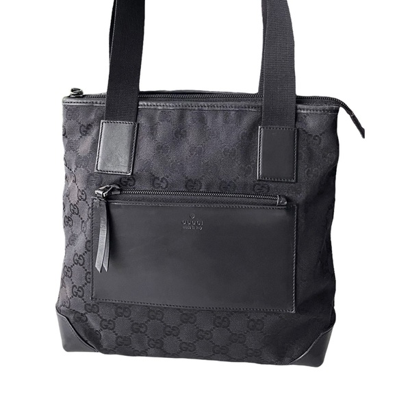 GUCCI Vintage Classic Black GG Monogram Tote Bag